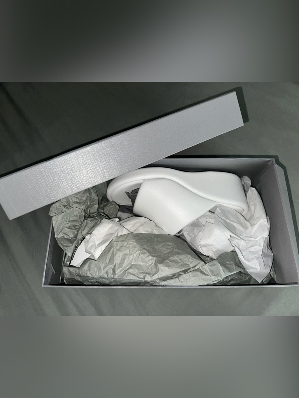 Balenciaga White Slide Sandals